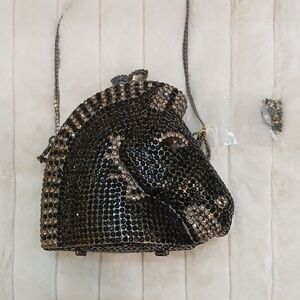 Equestrian Crystal Embellished Horse Head Mini Bag